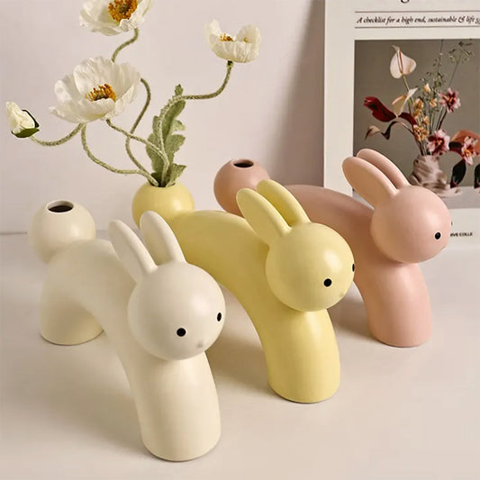 Flower Rabbit - Ceramic Vase