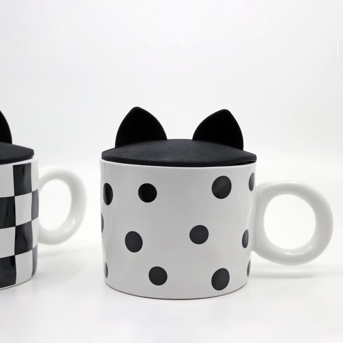 Black & White Style with Bunny Cap - Ceramic Mug