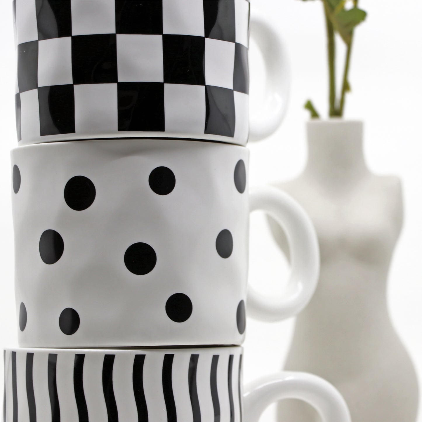 Black & White Style with Bunny Cap - Ceramic Mug