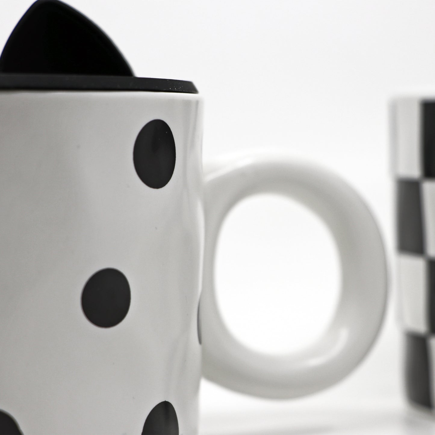 Black & White Style with Bunny Cap - Ceramic Mug