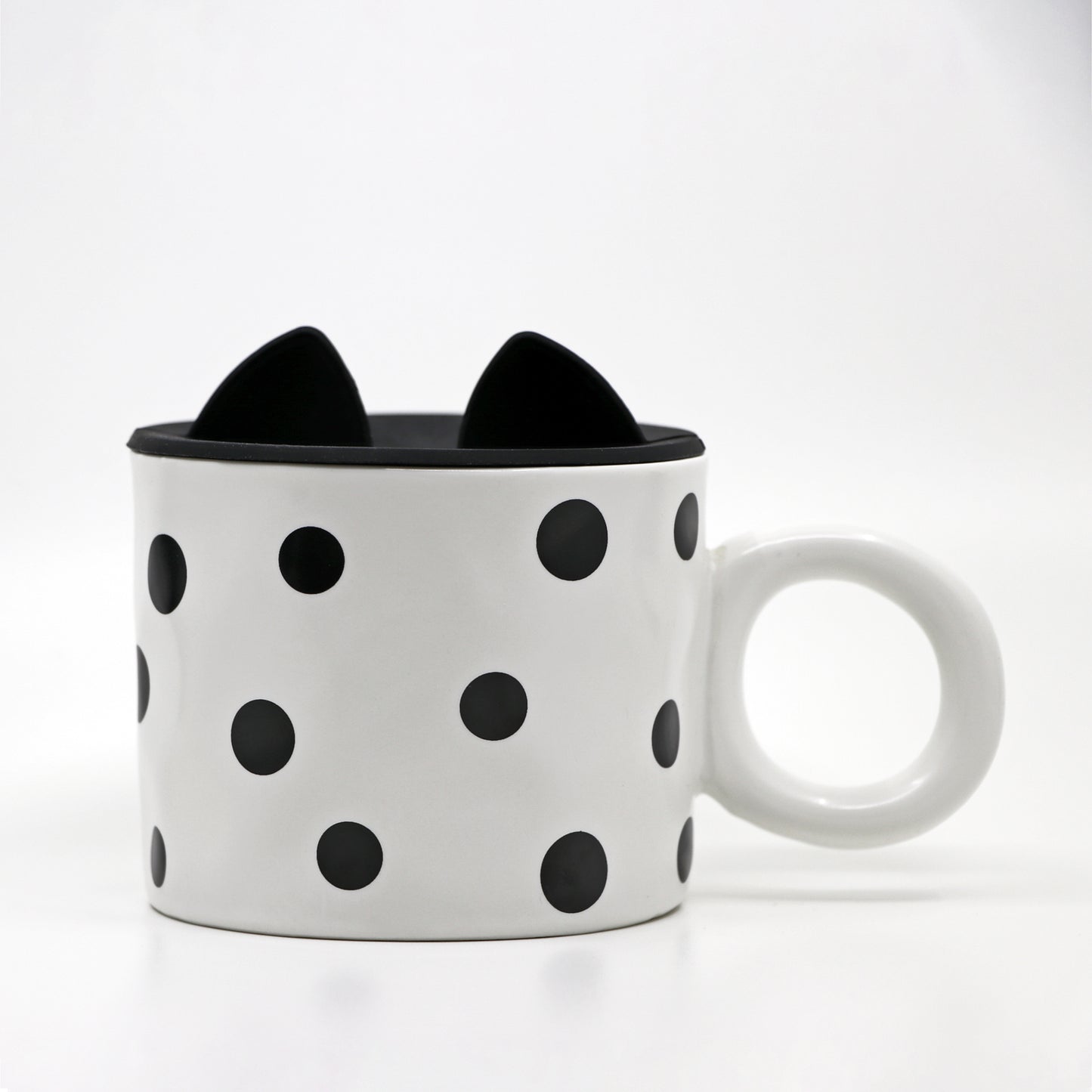 Black & White Style with Bunny Cap - Ceramic Mug