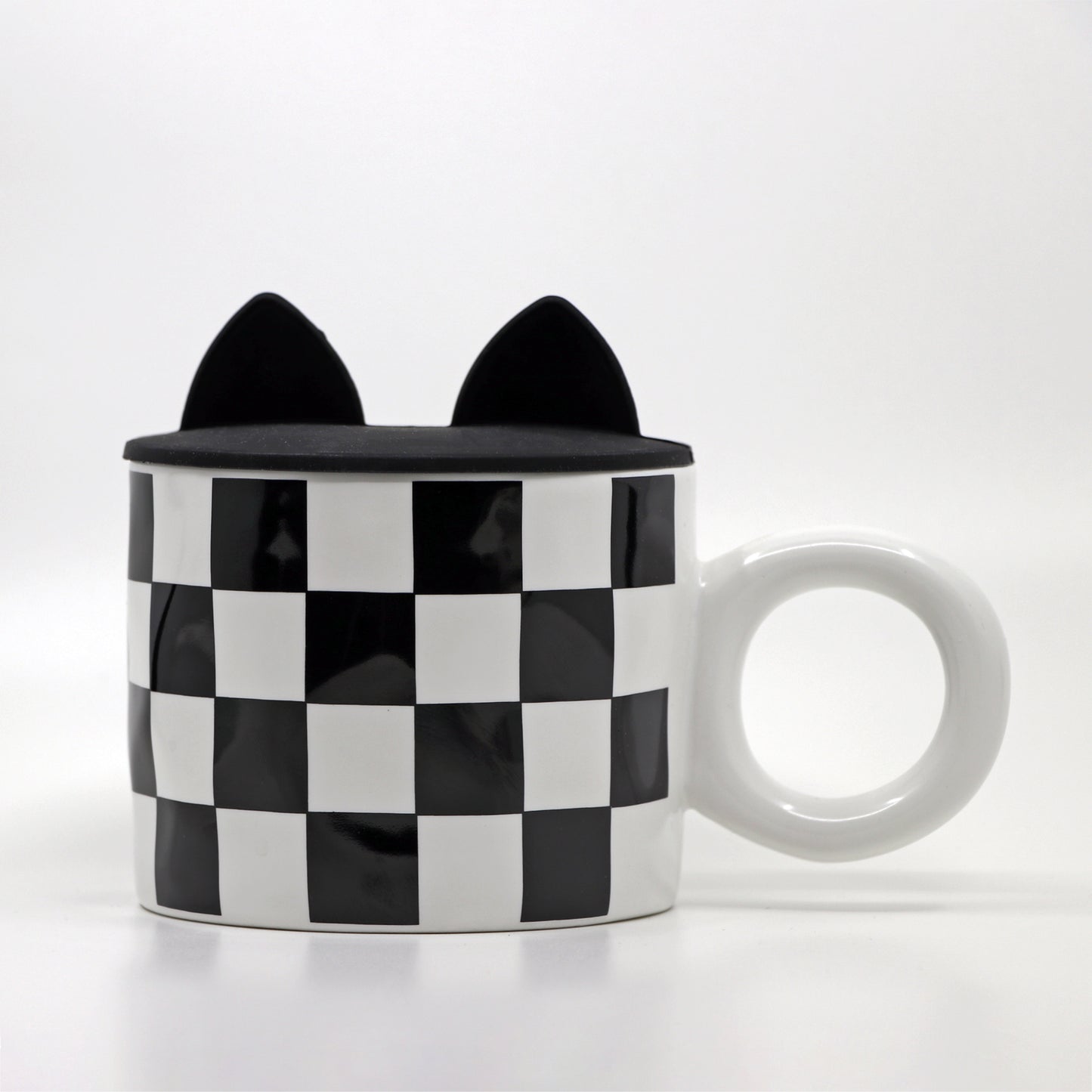 Black & White Style with Bunny Cap - Ceramic Mug