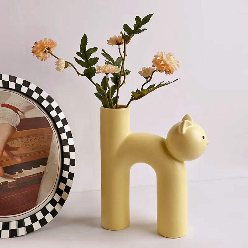 Flower Cat - Ceramic Vase