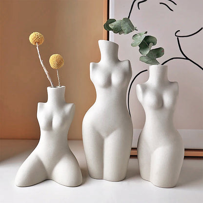 Lady Posing in 3 Styles - Ceramic Vase