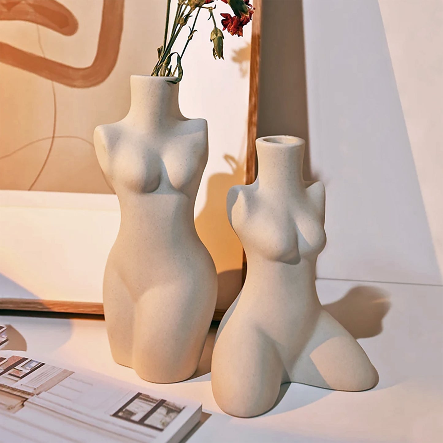 Lady Posing in 3 Styles - Ceramic Vase