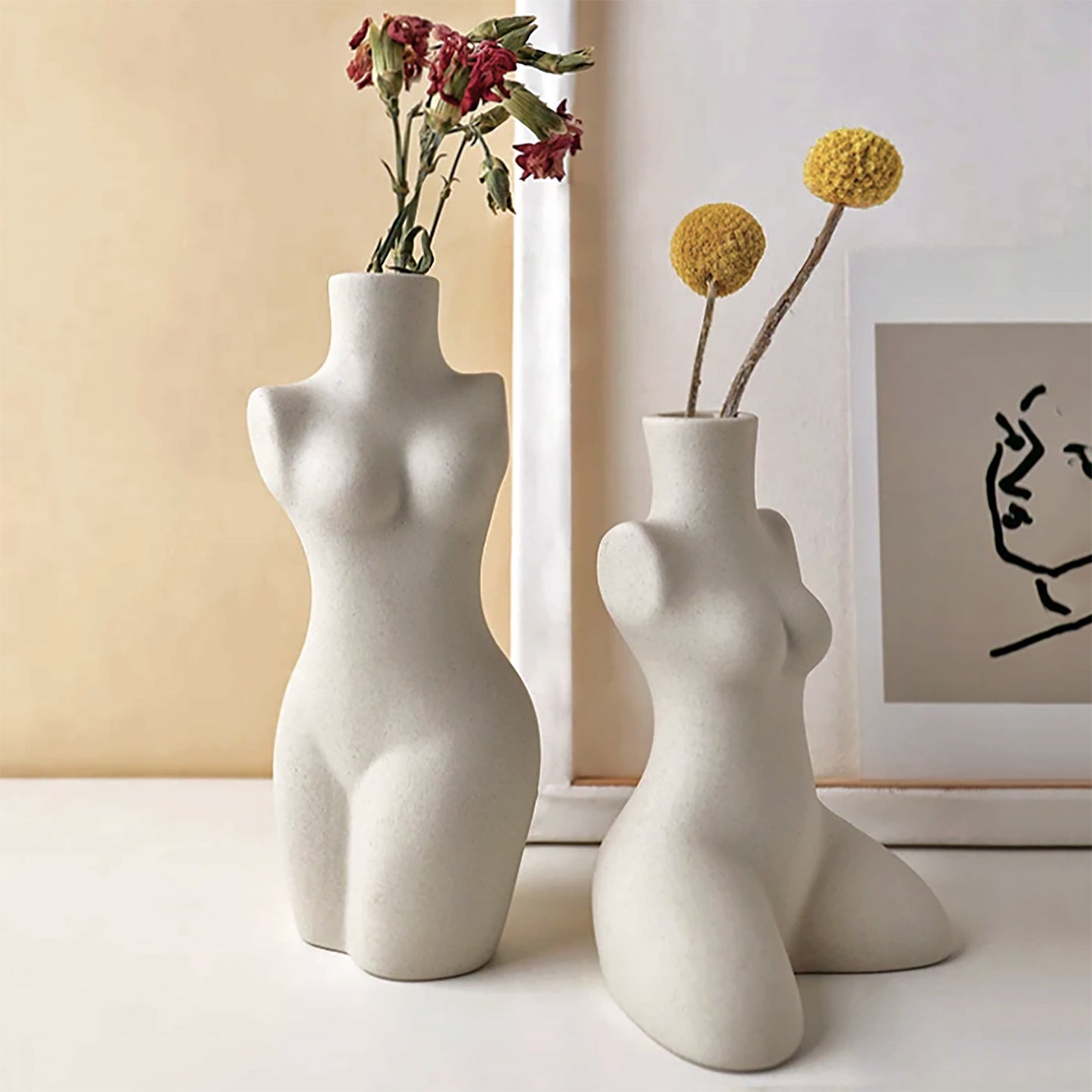 Lady Posing in 3 Styles - Ceramic Vase