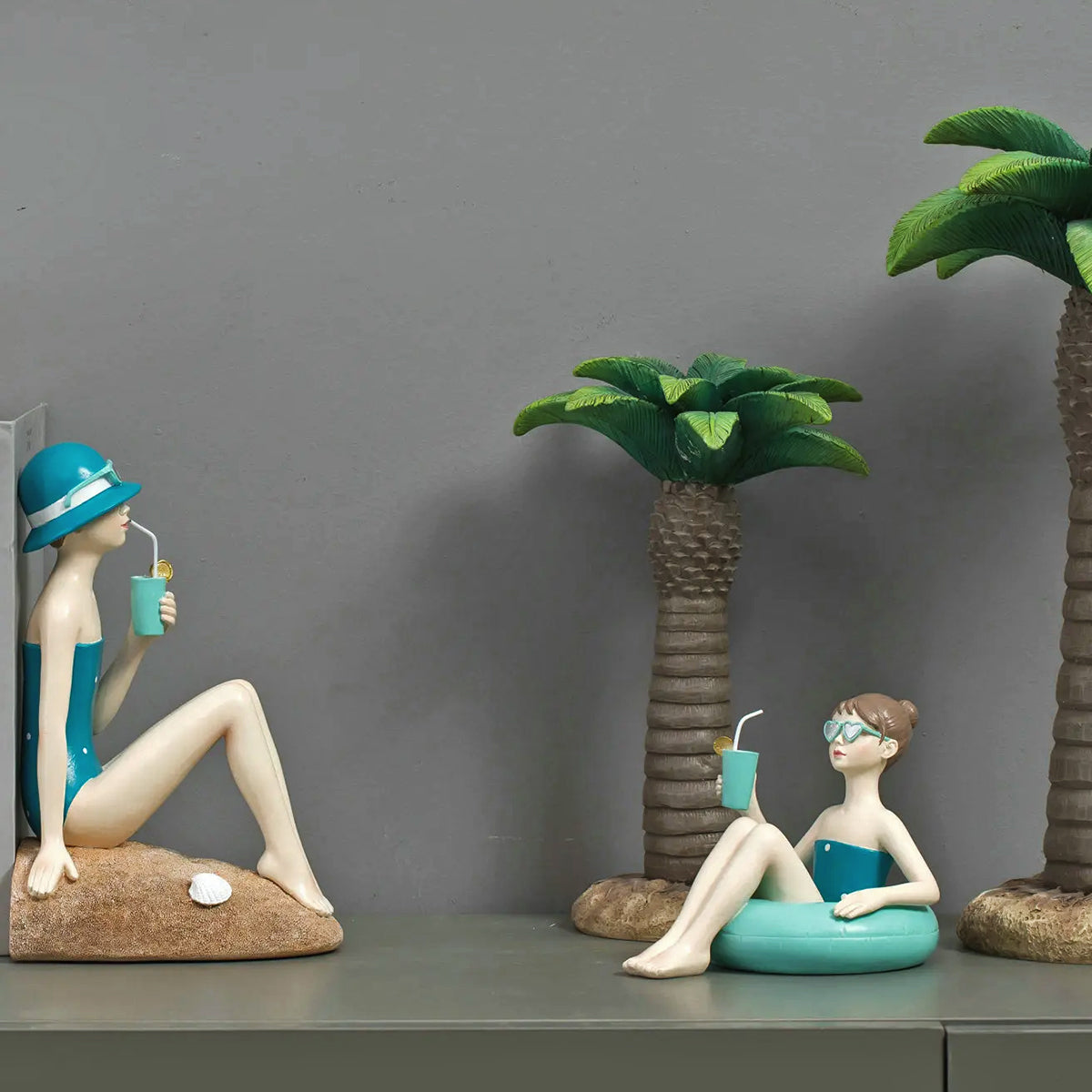 Seated Beach Girl - Resin Figure