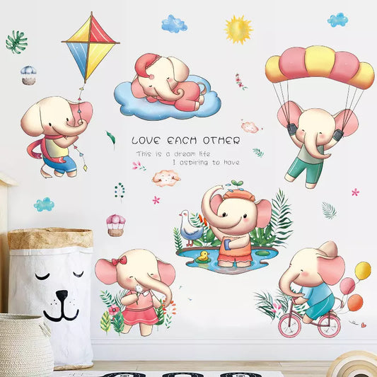 Jolly Elephants - Wall Sticker