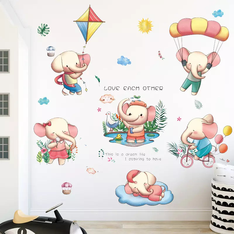 Jolly Elephants - Wall Sticker