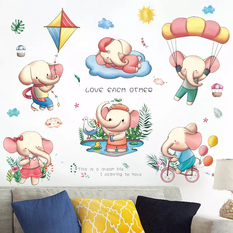 Jolly Elephants - Wall Sticker