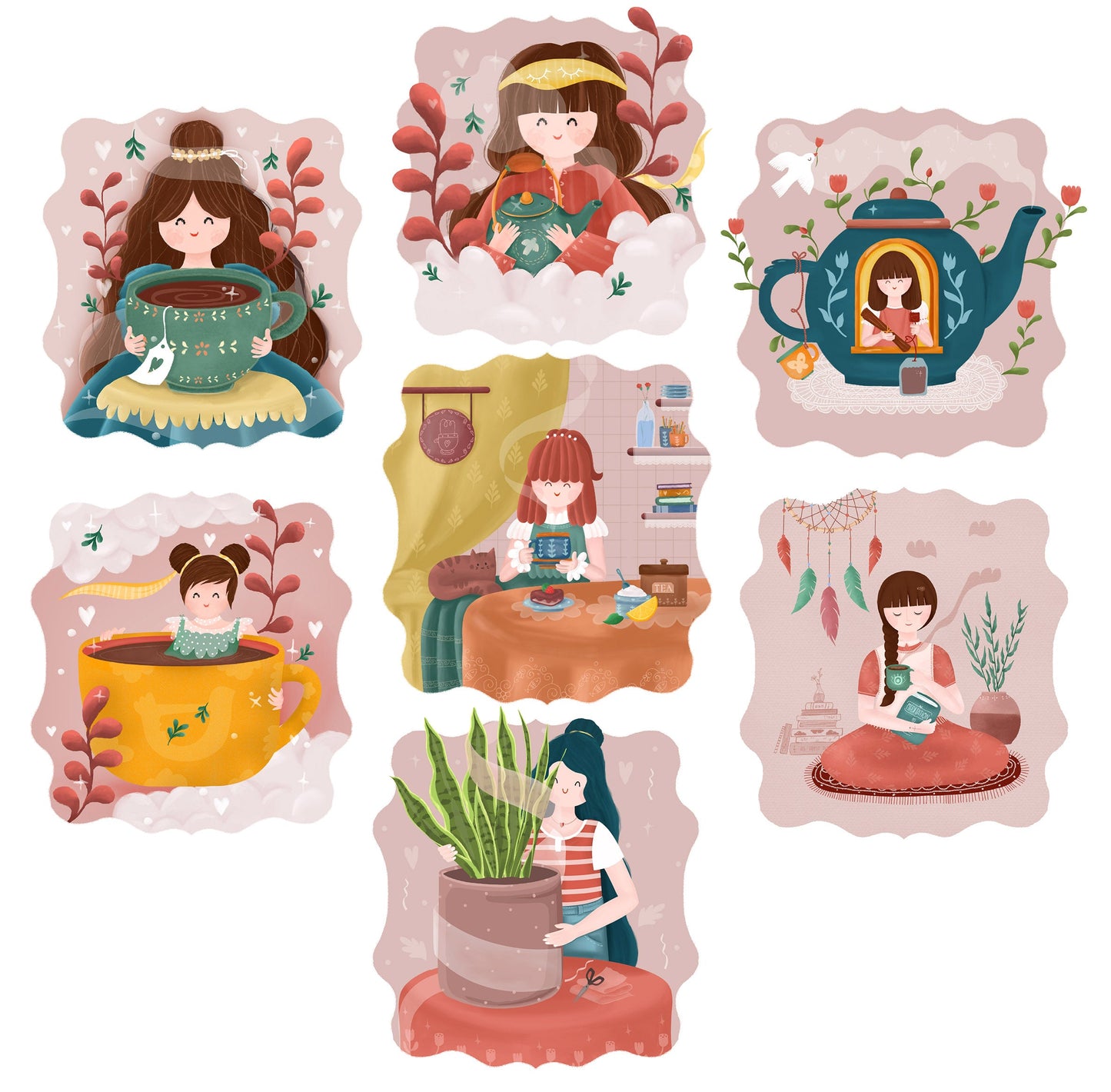 Tea Pot Girl - Die Cut Sticker