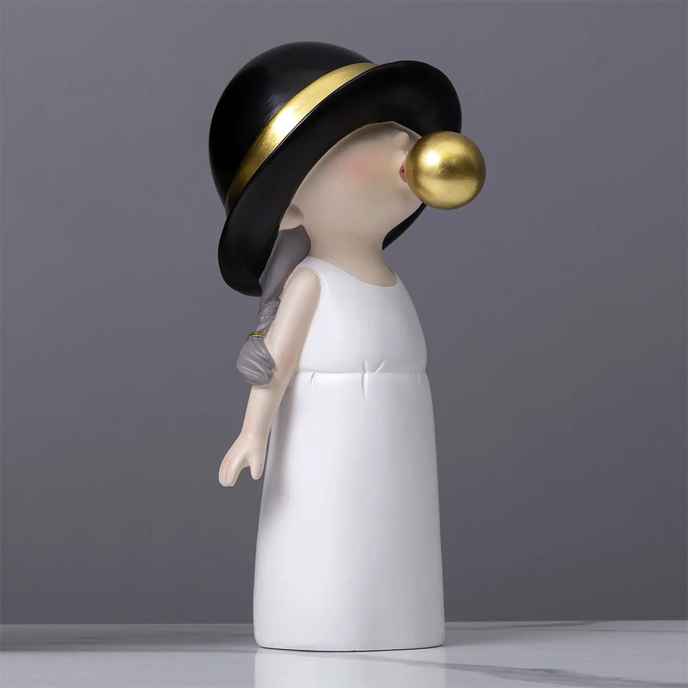 Blowing Gum Girl [Small] - Decor Figurine