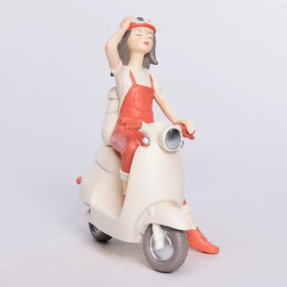 Cyclist Girl - Decor Figurine