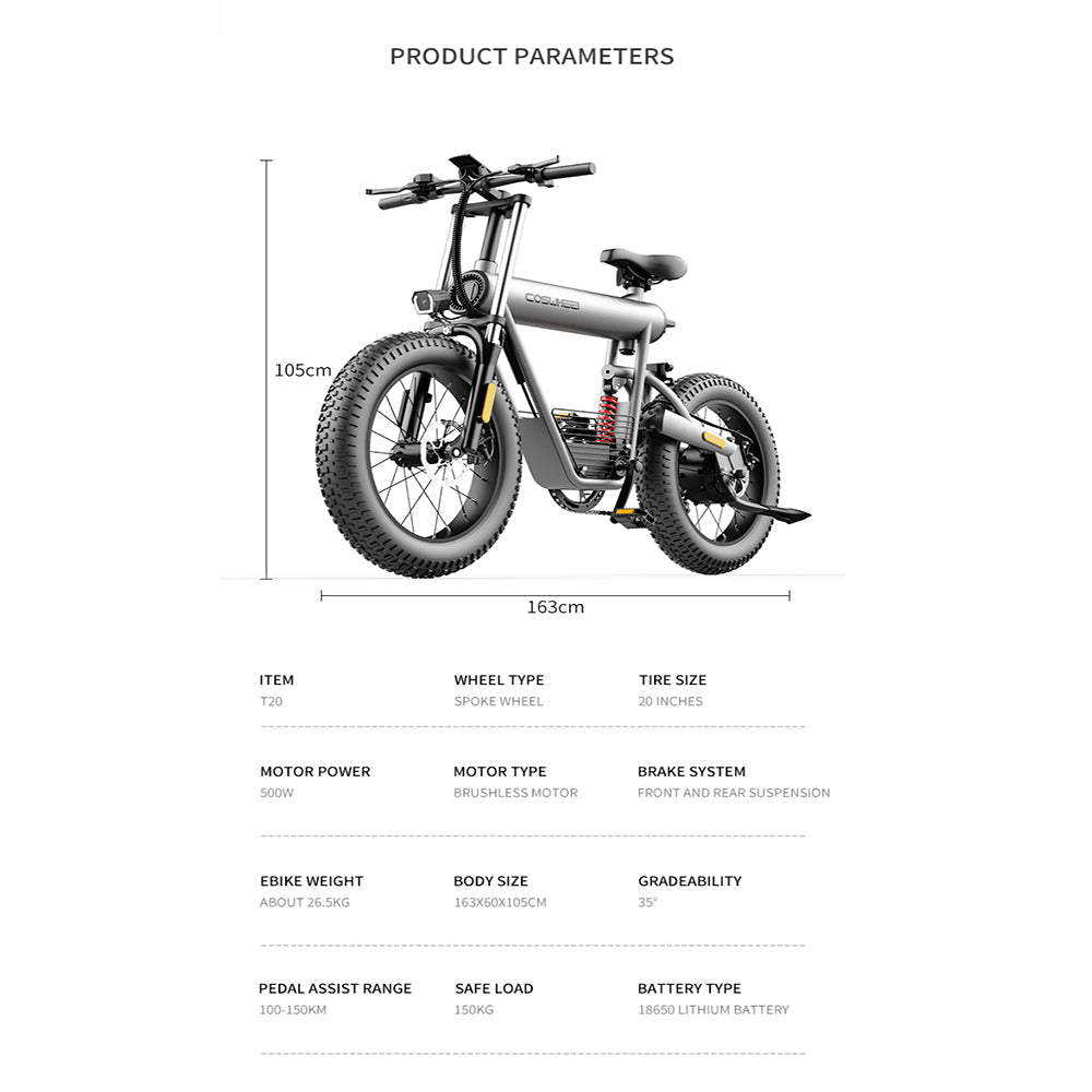 CosWheel Equinox [T20] _ 500W 48V 20Ah