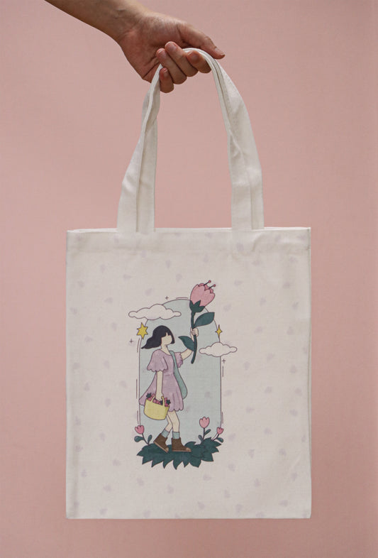 Picking Berries Design - 16 oz Cotton Tote Bag