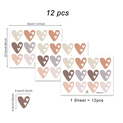 Colorful Hearts - Wall Sticker of 3 Styles