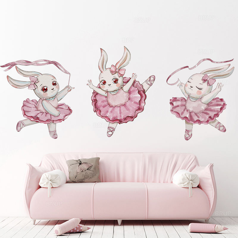 Ballerina Bunnies - Wall Sticker of 3 Styles