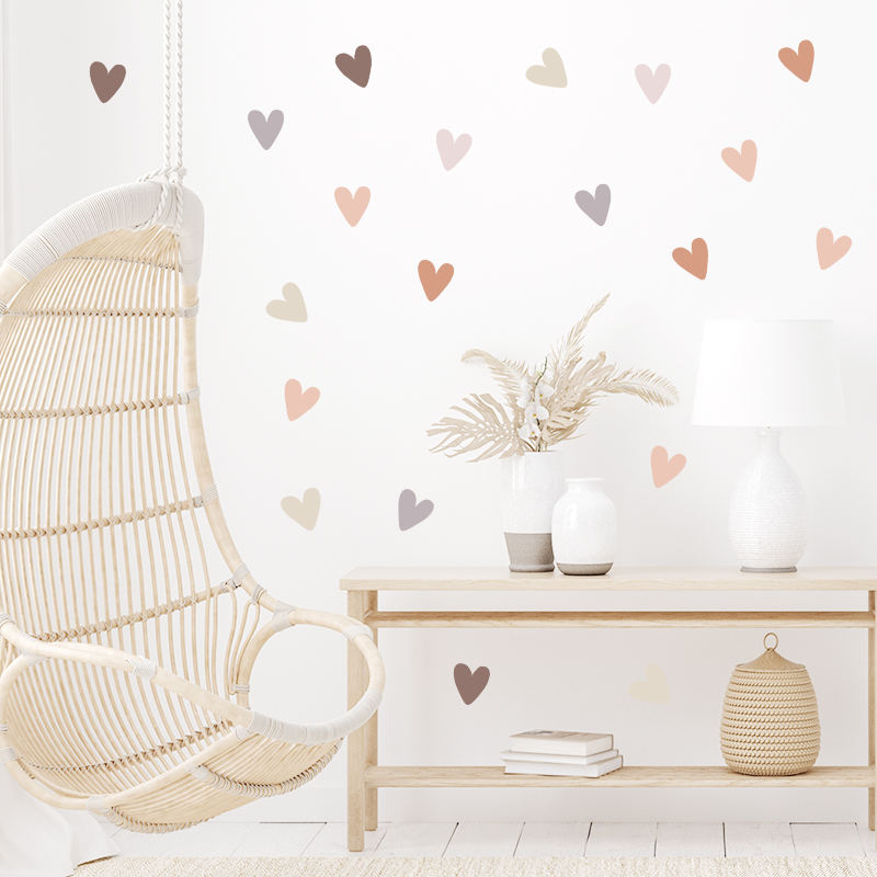 Colorful Hearts - Wall Sticker of 3 Styles