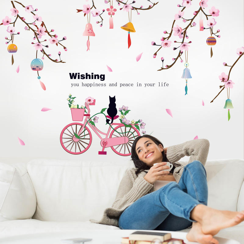 Cat on the Bike - Wall Sticker