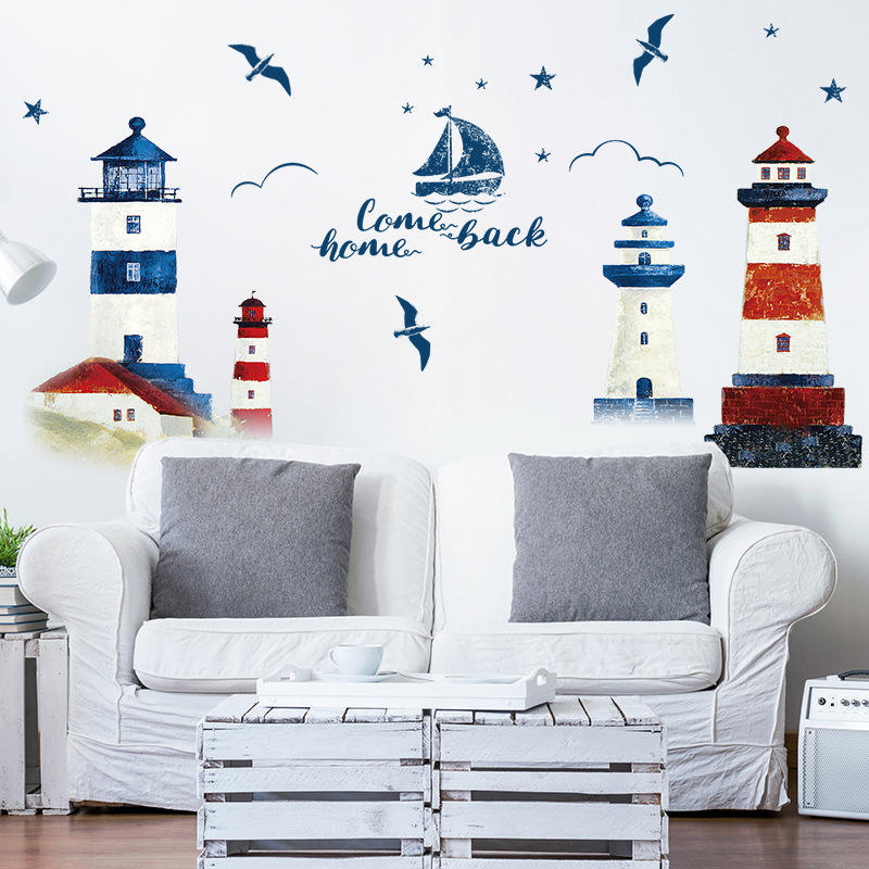 Lighthouse & Boat - Wall Sticker