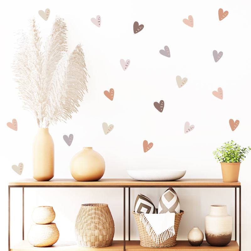 Colorful Hearts - Wall Sticker of 3 Styles