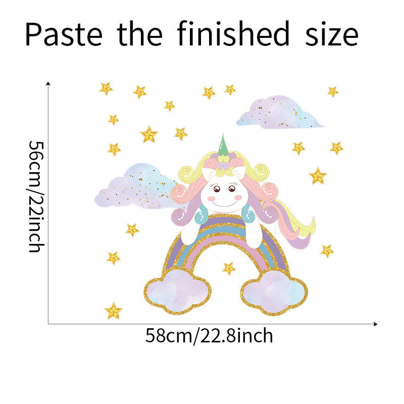 Unicorn on the Rainbow - Wall Sticker