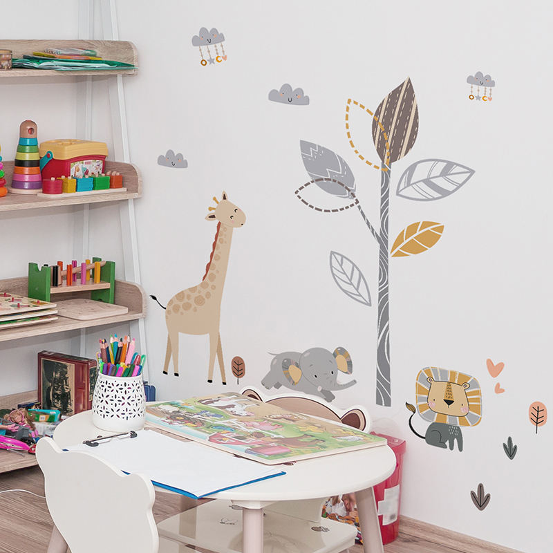 Animals around the Tree - Wall Sticker