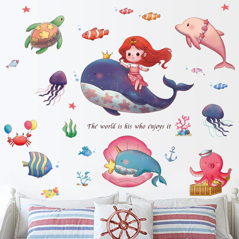 Girl under the Sea - Wall Sticker