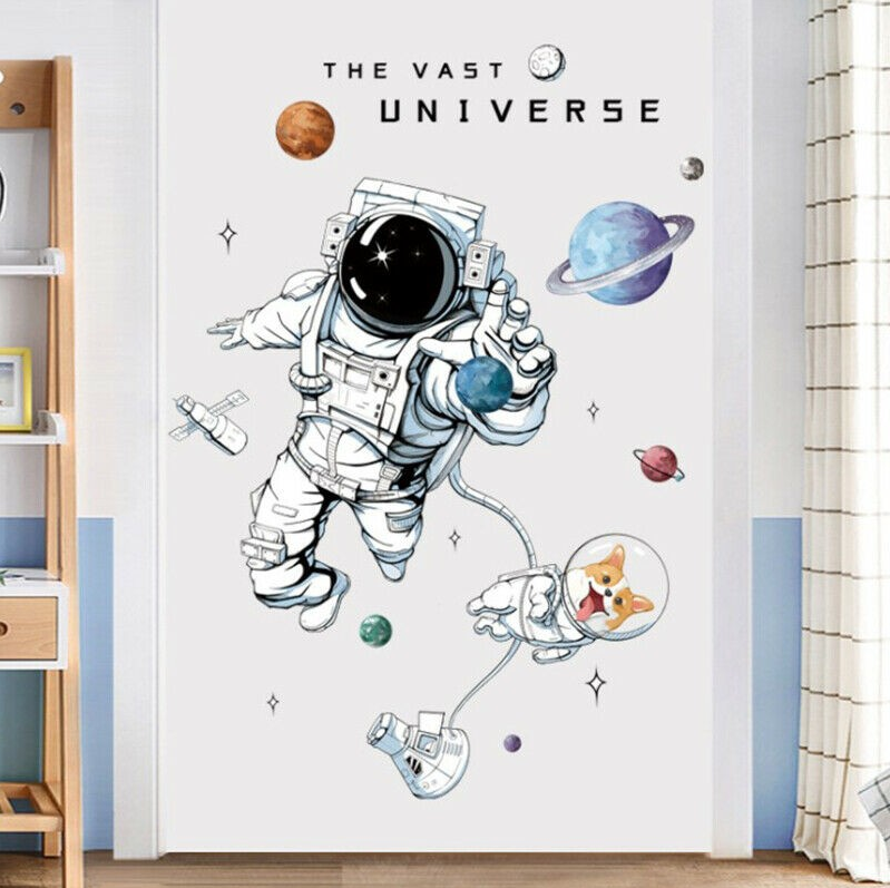 Spaceman & Dog - Wall Sticker