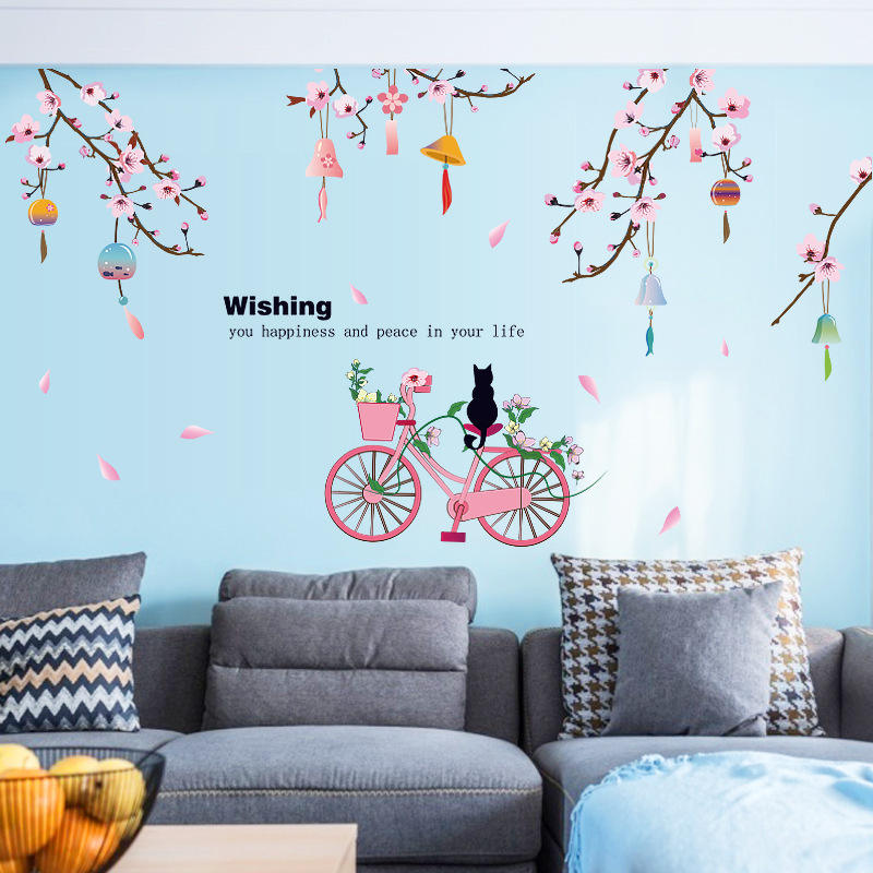 Cat on the Bike - Wall Sticker