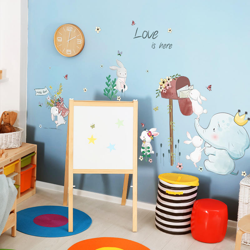 Elephant & Bunnies - Wall Sticker