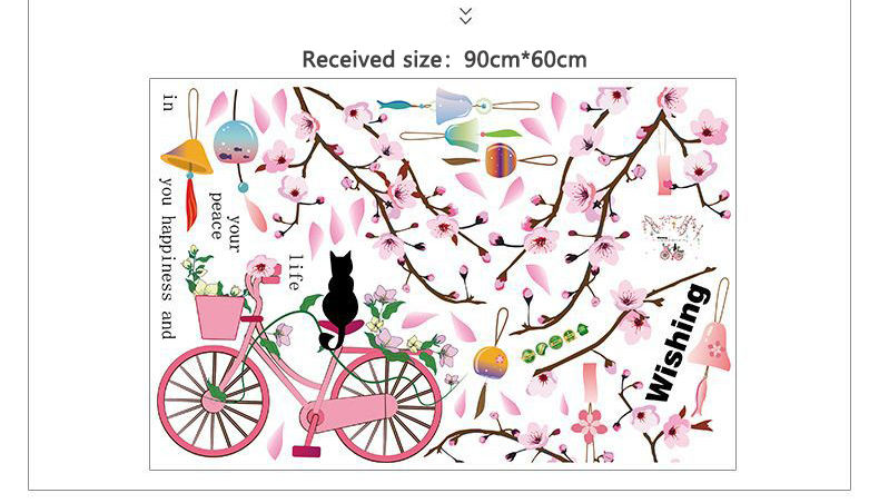 Cat on the Bike - Wall Sticker