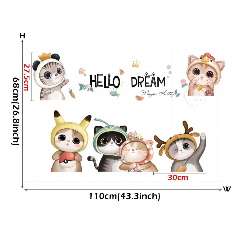 Greeting Cats - Wall Sticker