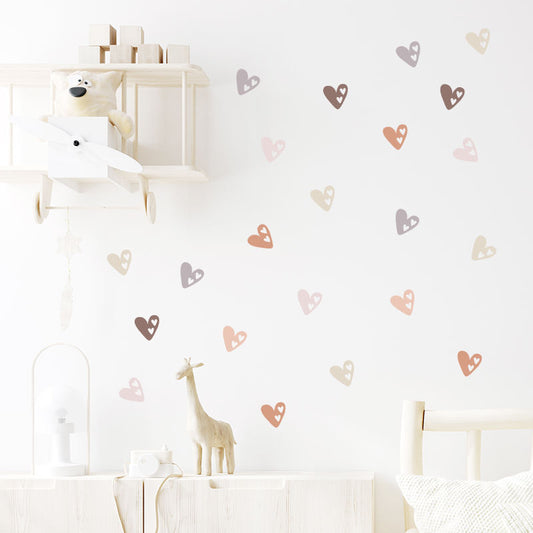 Colorful Hearts - Wall Sticker of 3 Styles