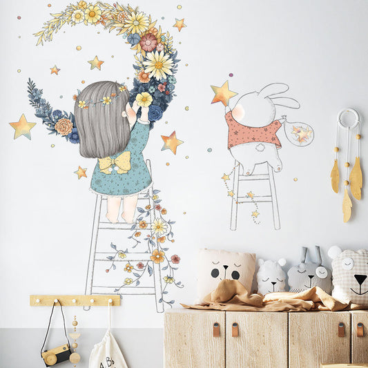 Girl & Bunny - Wall Sticker