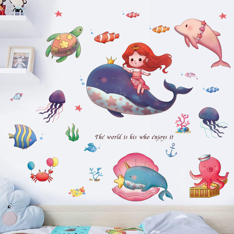 Girl under the Sea - Wall Sticker