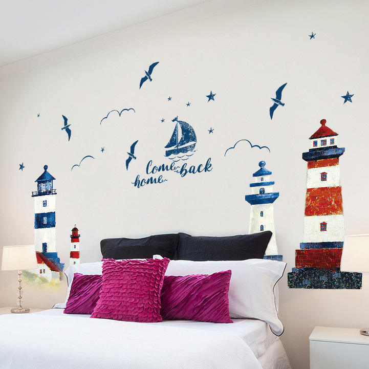 Lighthouse & Boat - Wall Sticker