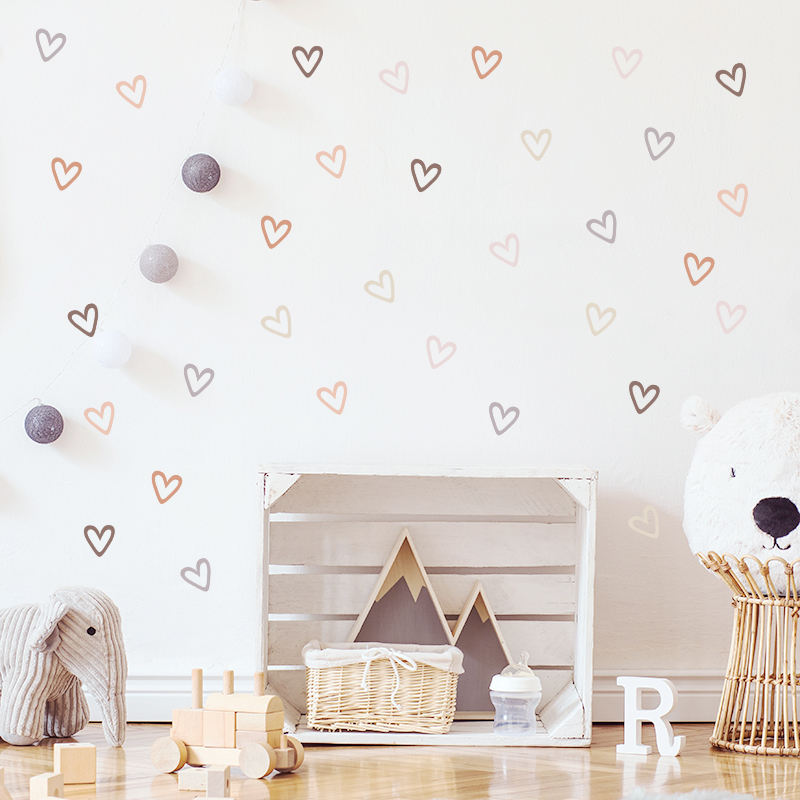 Colorful Hearts - Wall Sticker of 3 Styles