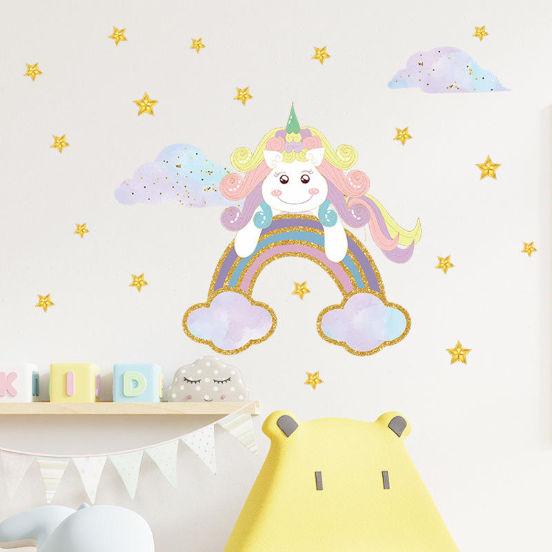 Unicorn on the Rainbow - Wall Sticker