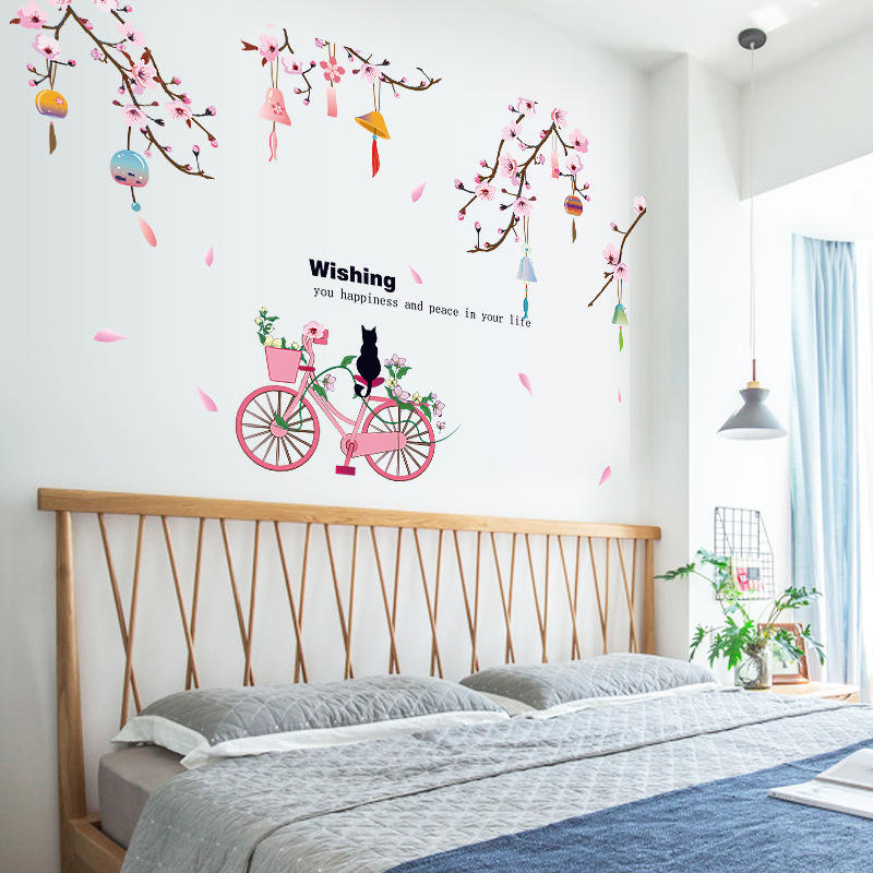 Cat on the Bike - Wall Sticker