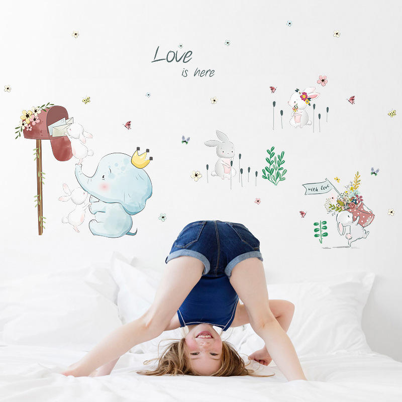 Elephant & Bunnies - Wall Sticker