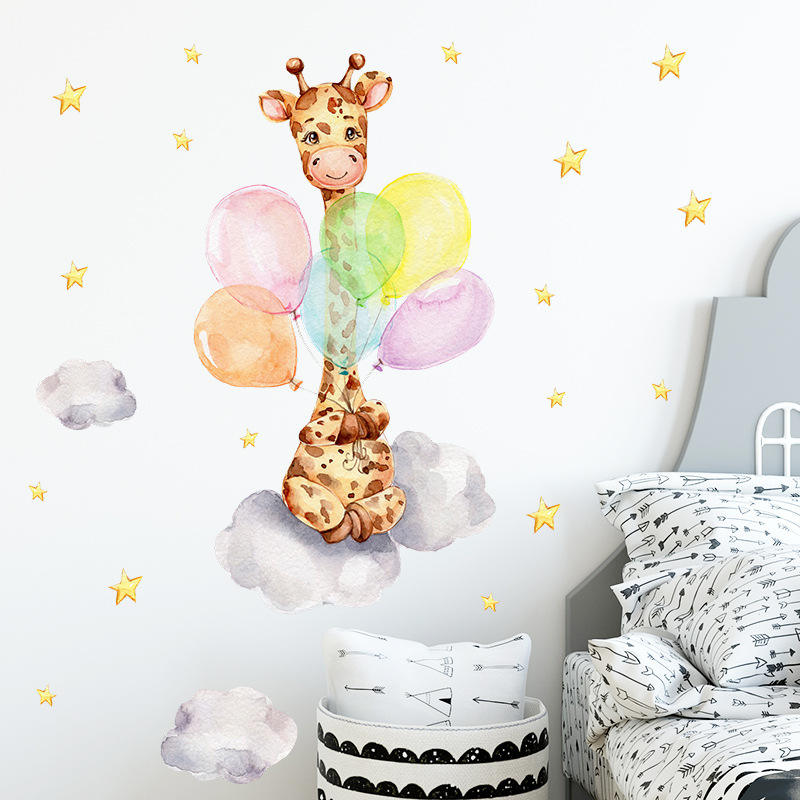 Giraffe on the Clouds - Wall Sticker