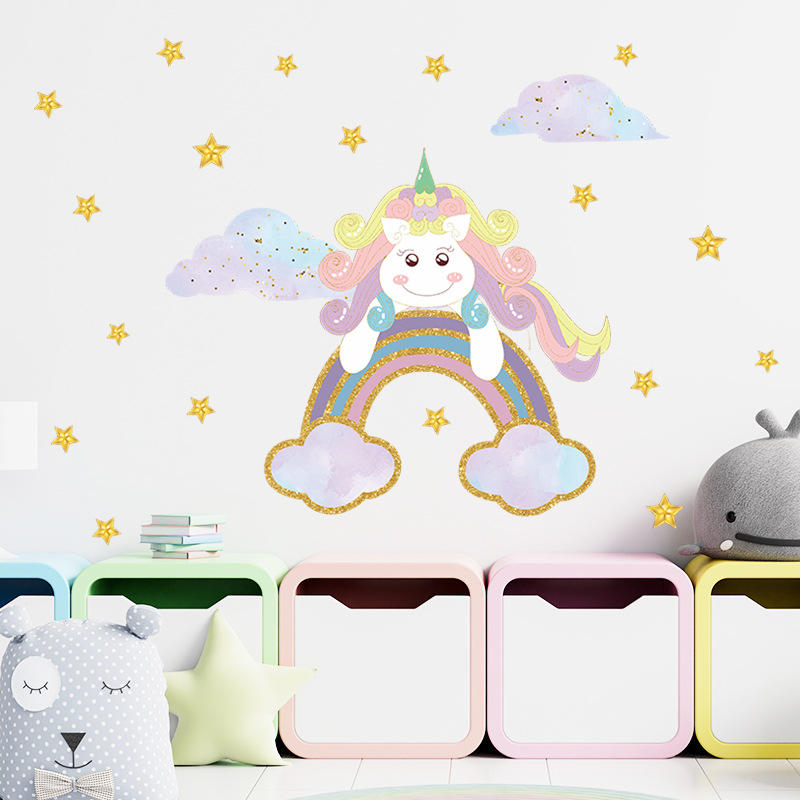 Unicorn on the Rainbow - Wall Sticker