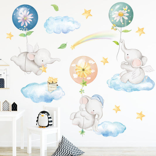 Elephant over the Cloud - Wall Sticker