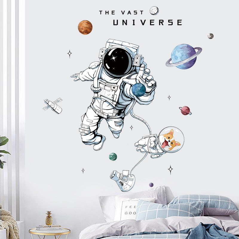 Spaceman & Dog - Wall Sticker