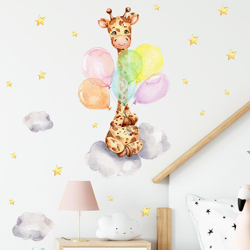 Giraffe on the Clouds - Wall Sticker