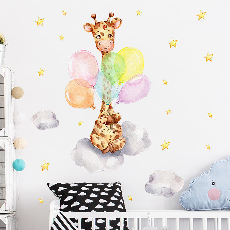 Giraffe on the Clouds - Wall Sticker