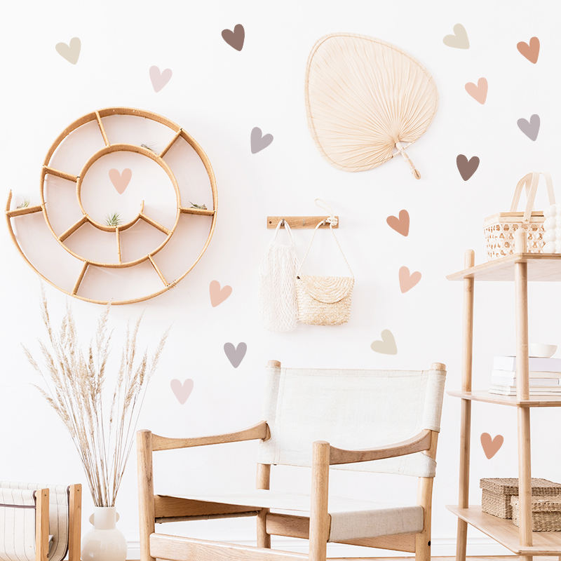 Colorful Hearts - Wall Sticker of 3 Styles