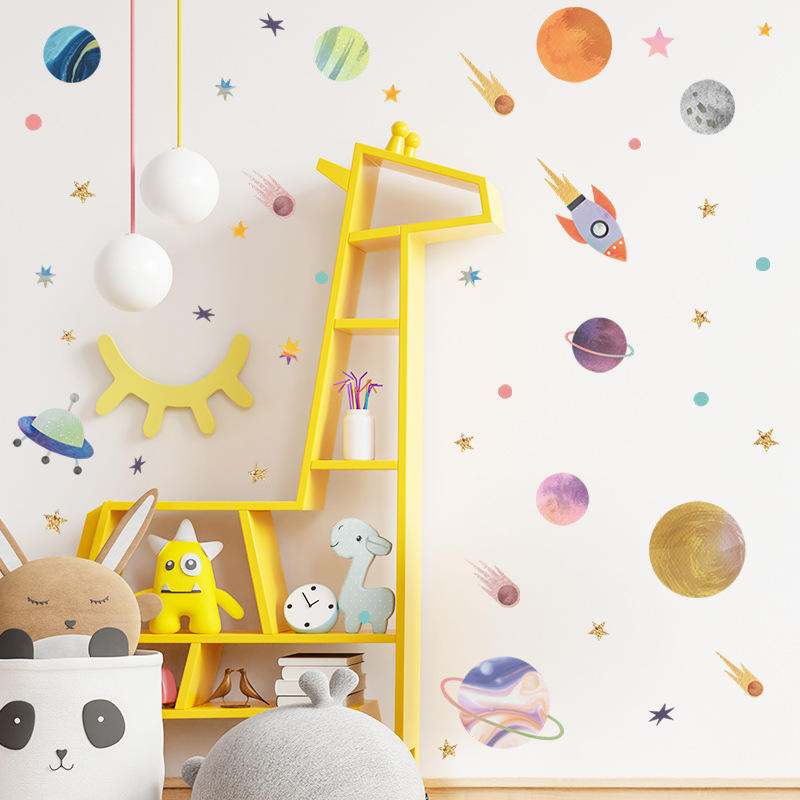 Spaceship toward Planets - Wall Sticker