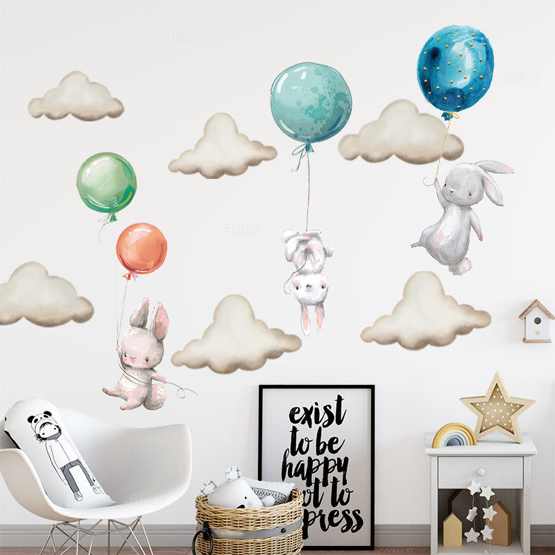 Colorful Balloon Bunnies - Wall Sticker of 4 Styles